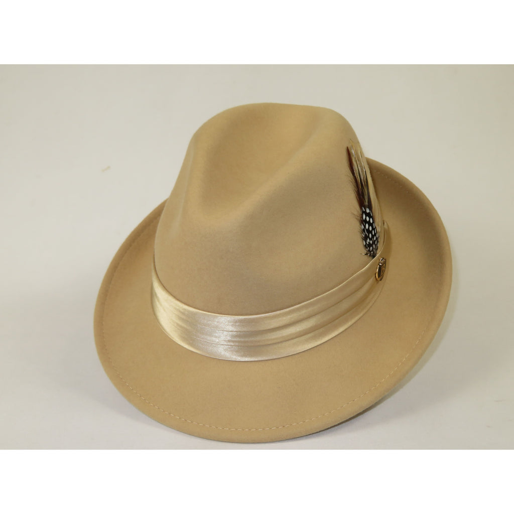 Men Bruno Capelo Dress Hat Australian Wool Crushable Fedora Giovani Un135 Tan