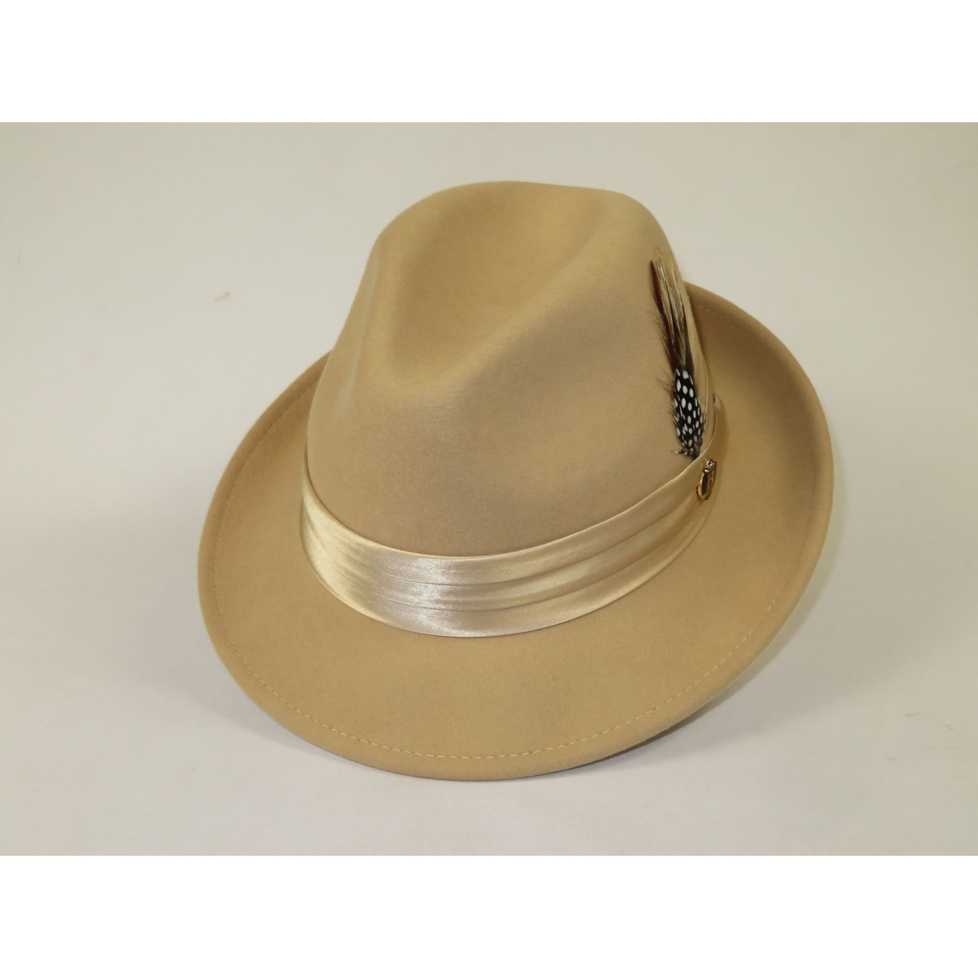 Men Bruno Capelo Dress Hat Australian Wool Crushable Fedora Giovani Un135 Tan
