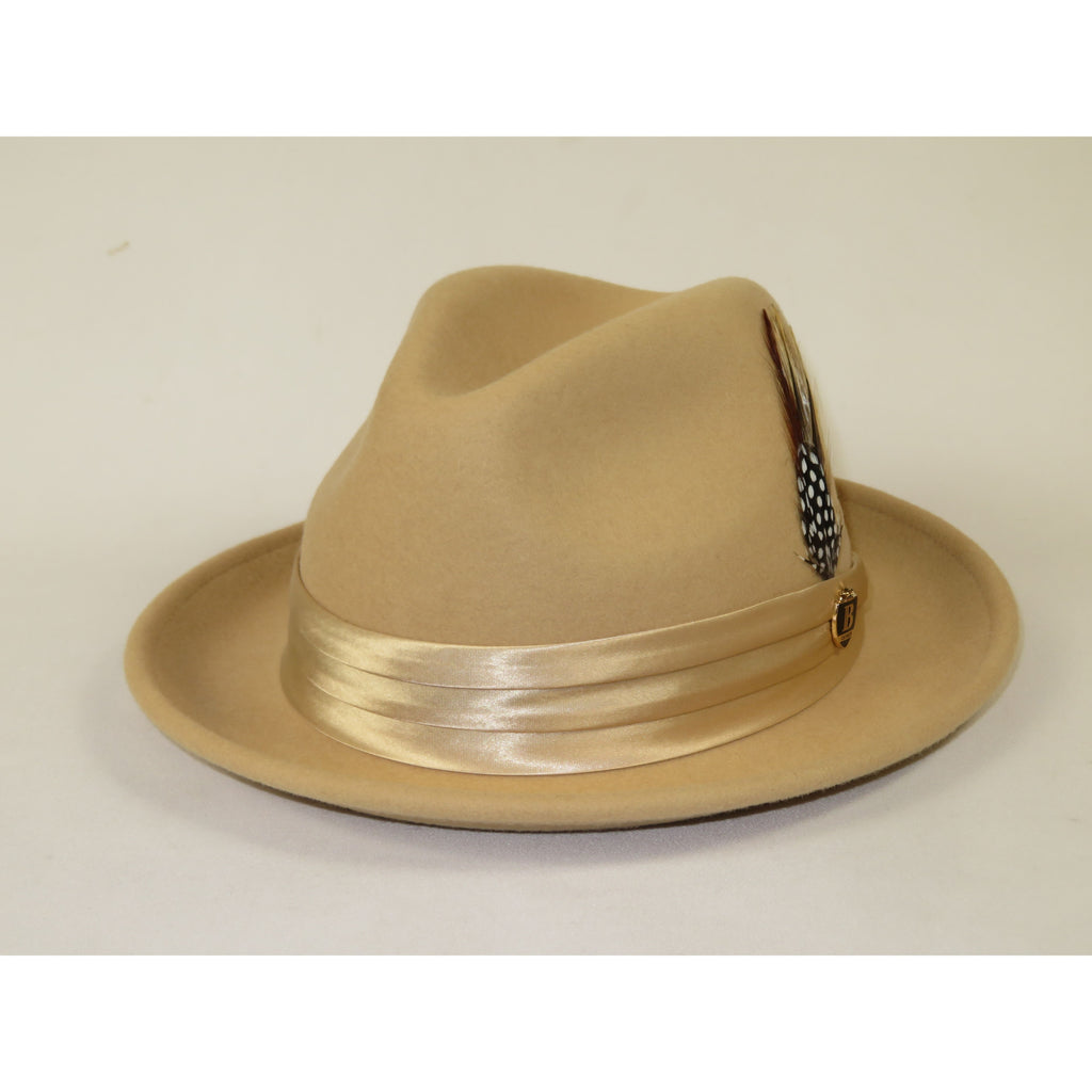 Men Bruno Capelo Dress Hat Australian Wool Crushable Fedora Giovani Un135 Tan