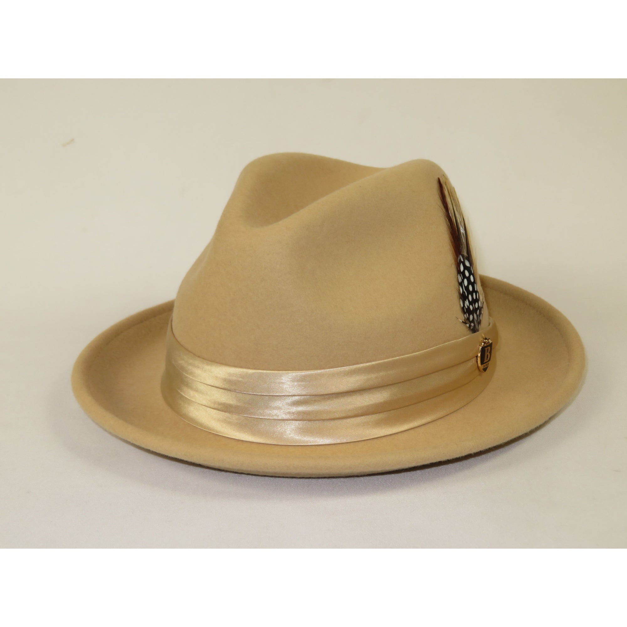 Men Bruno Capelo Dress Hat Australian Wool Crushable Fedora Giovani Un135 Tan
