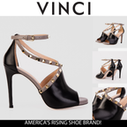 Vinci The Ribnica Black Leather Ankle Strap Women Sandal