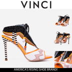 Vinci The Santa Amaro Orange Glitter Leather Women Sandal