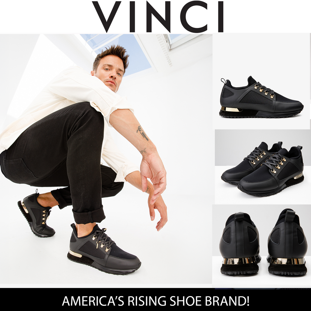 Vinci The Emir Black Leather Men Sneaker