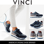 Vinci The Hoskova Navy Blue Leather Men Sneaker