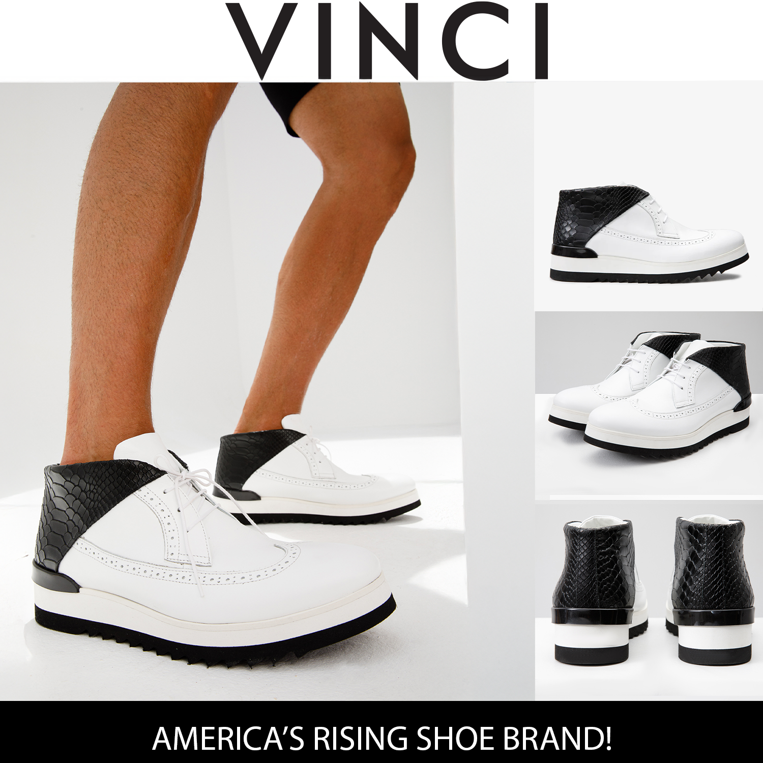 The Kagan White Wingtip Chukka Men Sneaker Boot