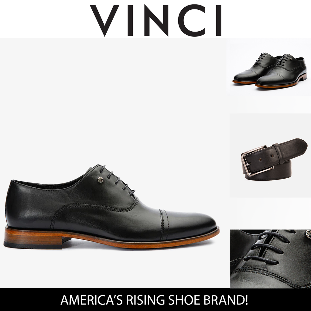 The Gambaha Black Leather Quarter Brogue Cap Toe Oxford Men Shoe