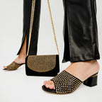 The Ailano Gold Glitter Leather Women Sandal