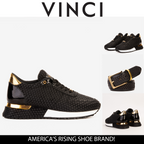 Vinci The Majesty Black & Gold Leather Men Sneaker