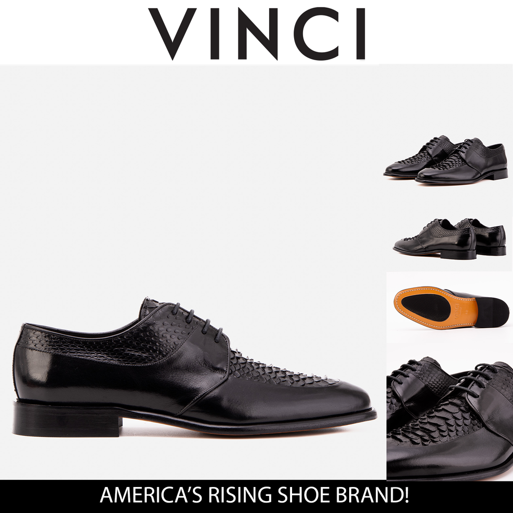 The Arven Black Snake Leather Men Shoe