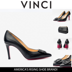 Vinci The Maneadero Black Leather Pump Fuchsia Sole Women Shoes