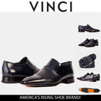 Vinci The Everest Navy Leather Cap Toe Dress Loafer Men Shoe