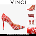 Vinci The Nampula Red Glitter Leather Pump Women Shoes