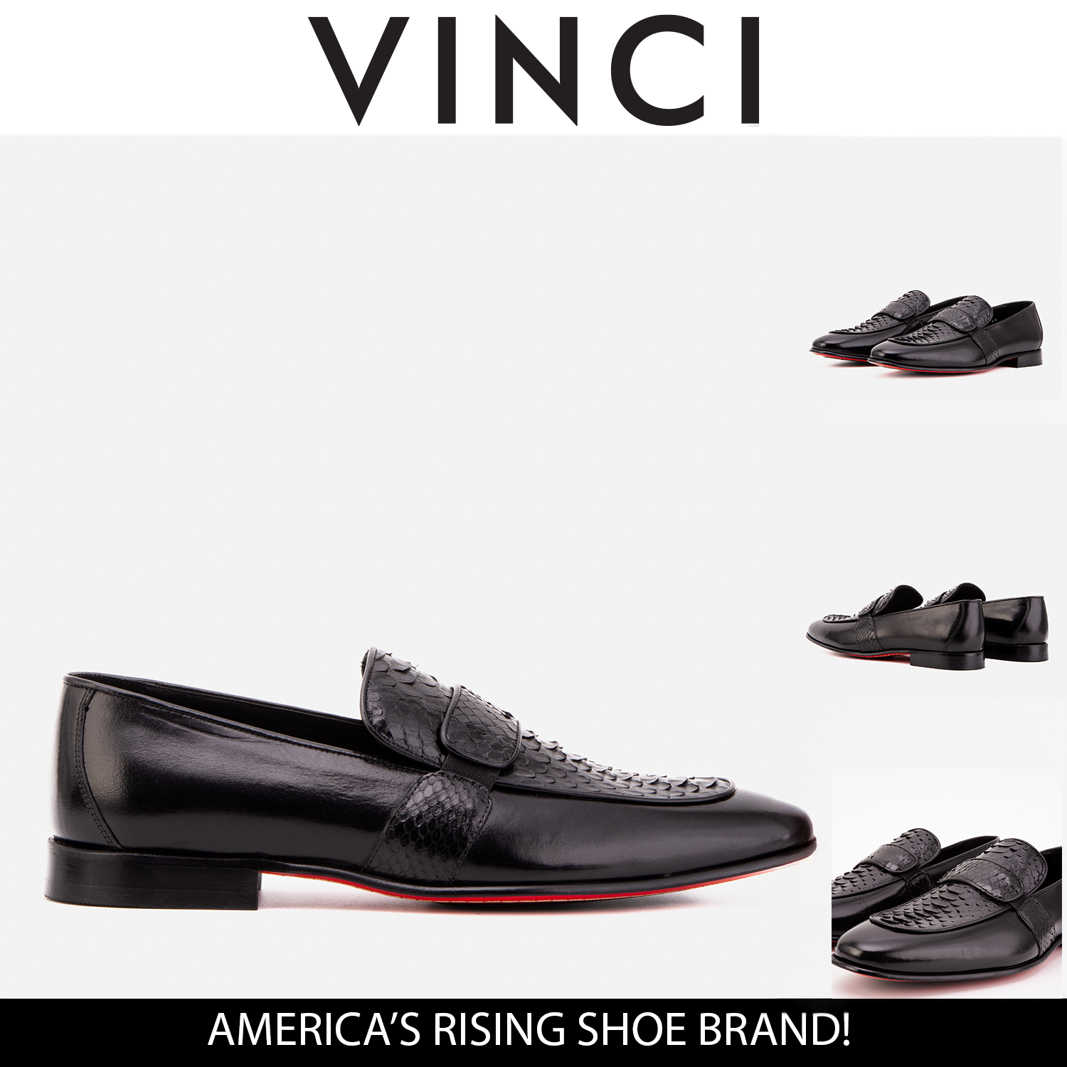The Dorian Black Snake & Baby Buffalo Leather Loafer Men Shoe