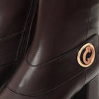 The Windsor Brown Leather Block Heel Women Boot