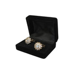 Men J.Valintin Cufflinks With Bold Stones Plated Gold Vito Rofolo V45-2