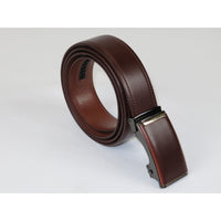 Men VALENTINI Leather Track Belt Adjustable Removable Buckle V502 Brown