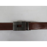 Men VALENTINI Leather Track Belt Adjustable Removable Buckle V522 Amber