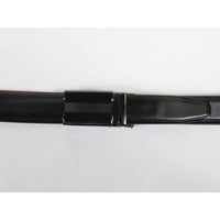 Men VALENTINI Leather Track Belt Adjustable Removable Buckle V525 Black