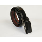 Men VALENTINI Leather Track Belt Adjustable Removable Buckle V525 Black