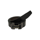 Men VALENTINI Leather Track Belt Adjustable Removable Buckle V536 Black