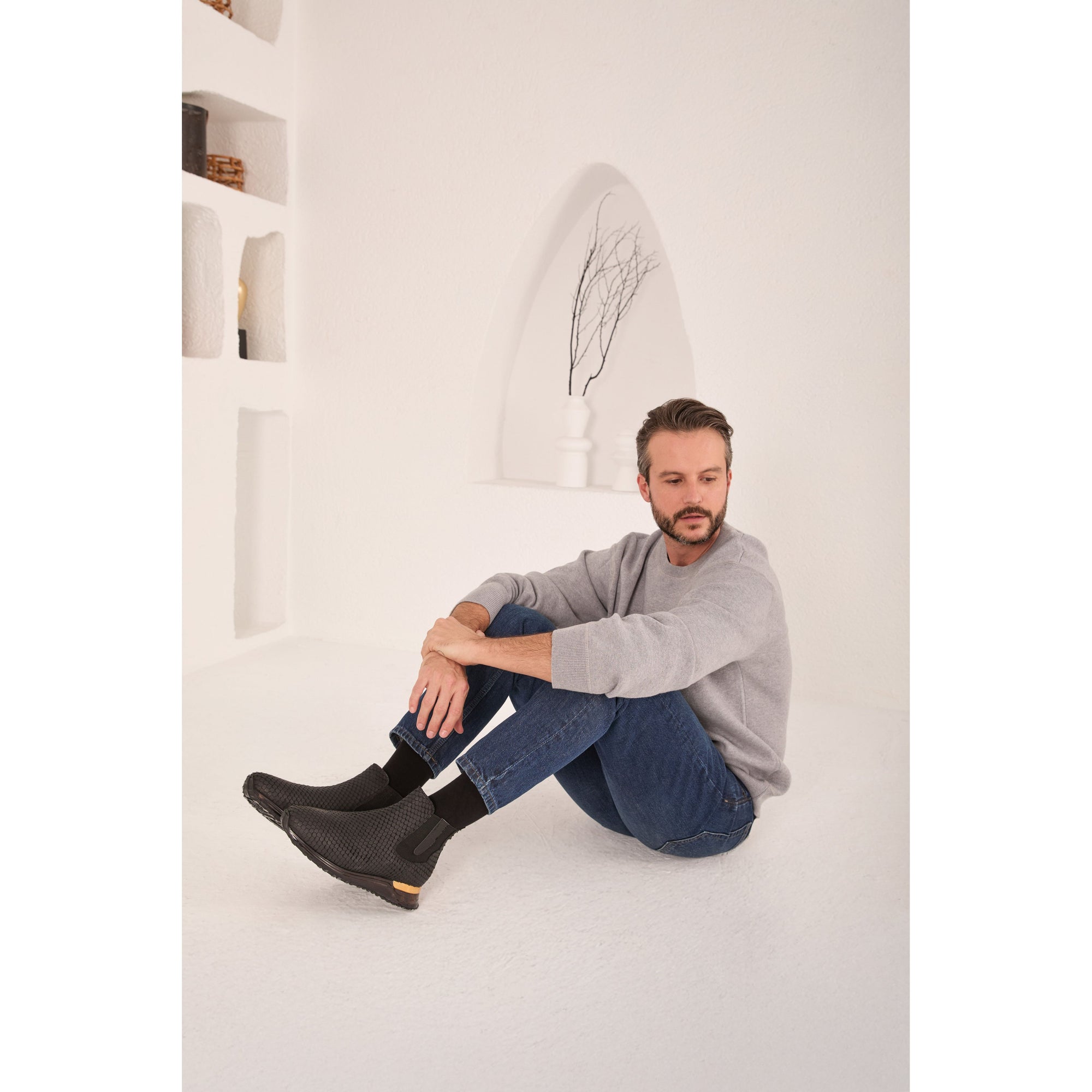 Vinci The Panther Black Leather Men Chelsea Boot