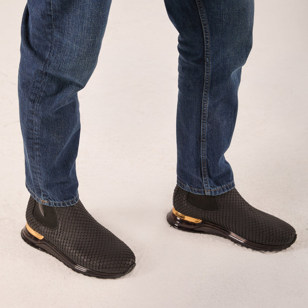 Vinci The Panther Black Leather Men Chelsea Boot