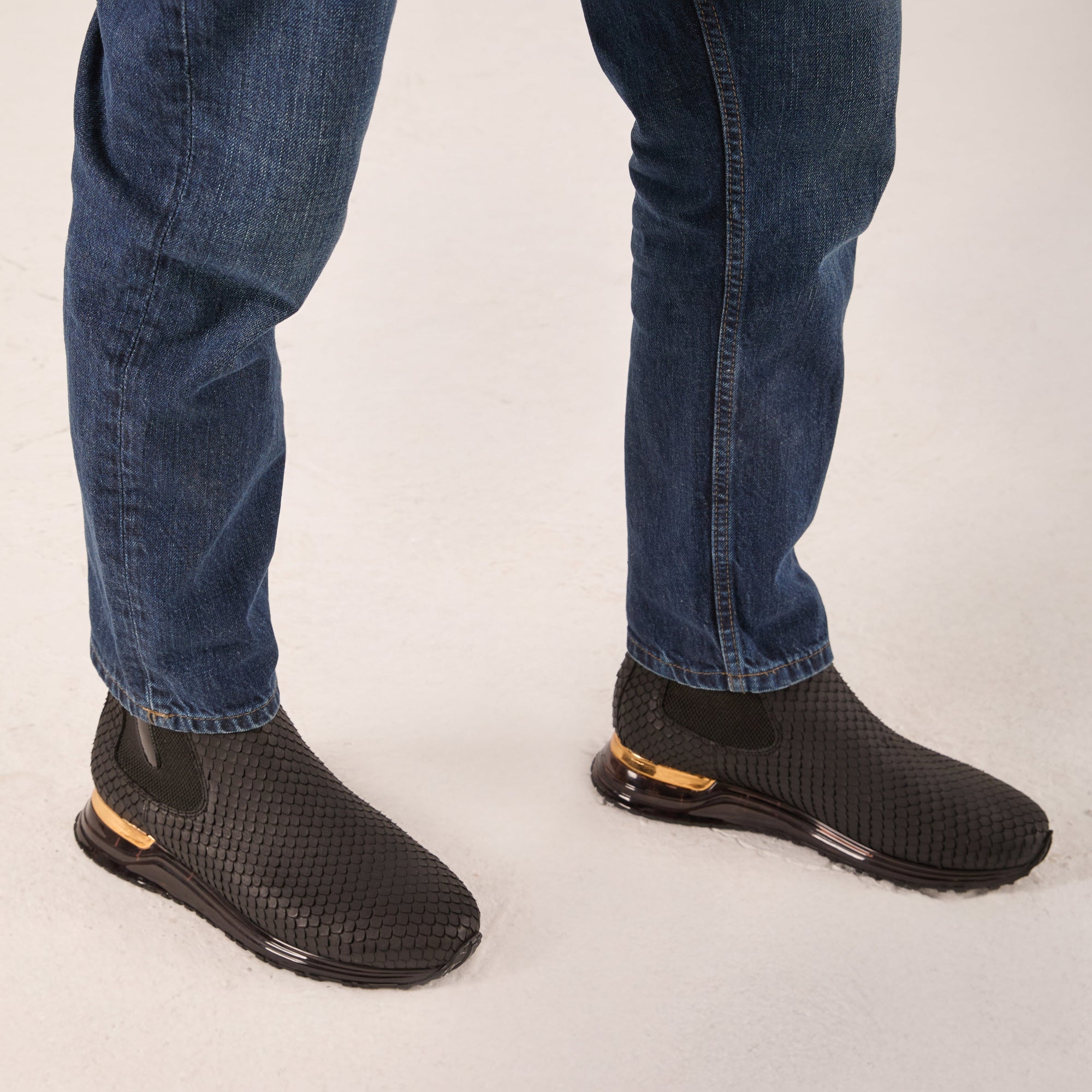 Vinci The Panther Black Leather Men Chelsea Boot