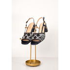 The Nampula Navy Blue Leather Women Slingback Sandal