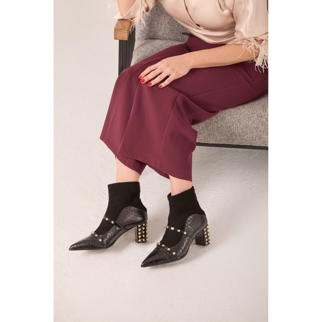 The  Valentina Leather Block Heel Women Boot