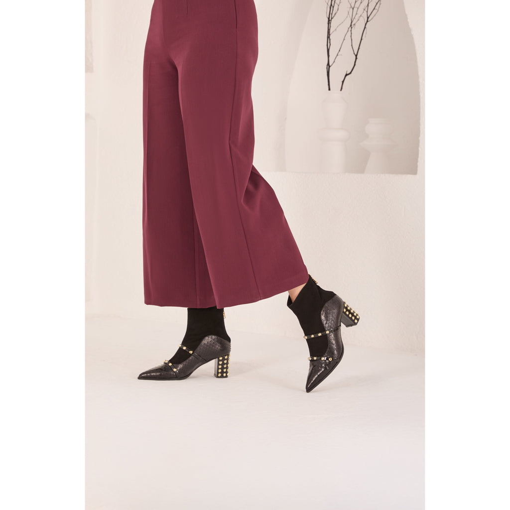 The  Valentina Leather Block Heel Women Boot