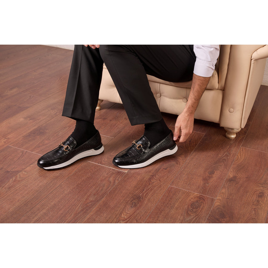 The Padova Black Leather Men Sneaker