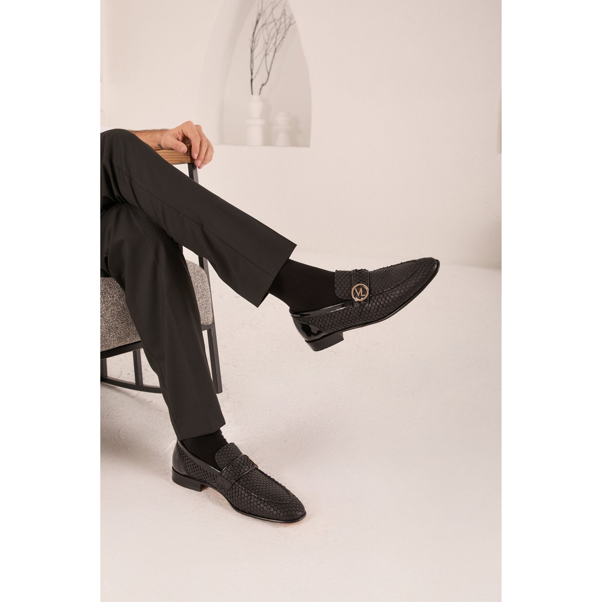 The Monarch Black Leather Men Dress Shoe