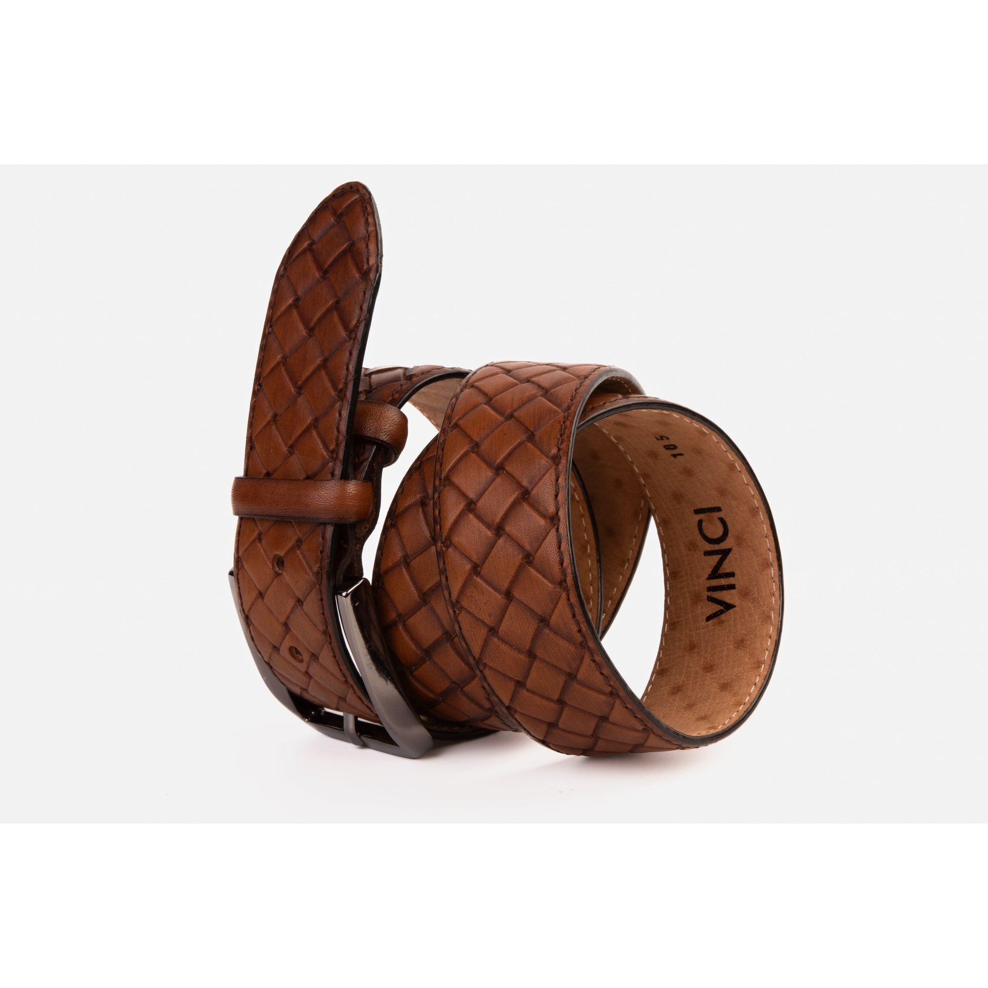 The Turan Brown Handwoven Leather Belt