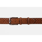 The Turan Brown Handwoven Leather Belt