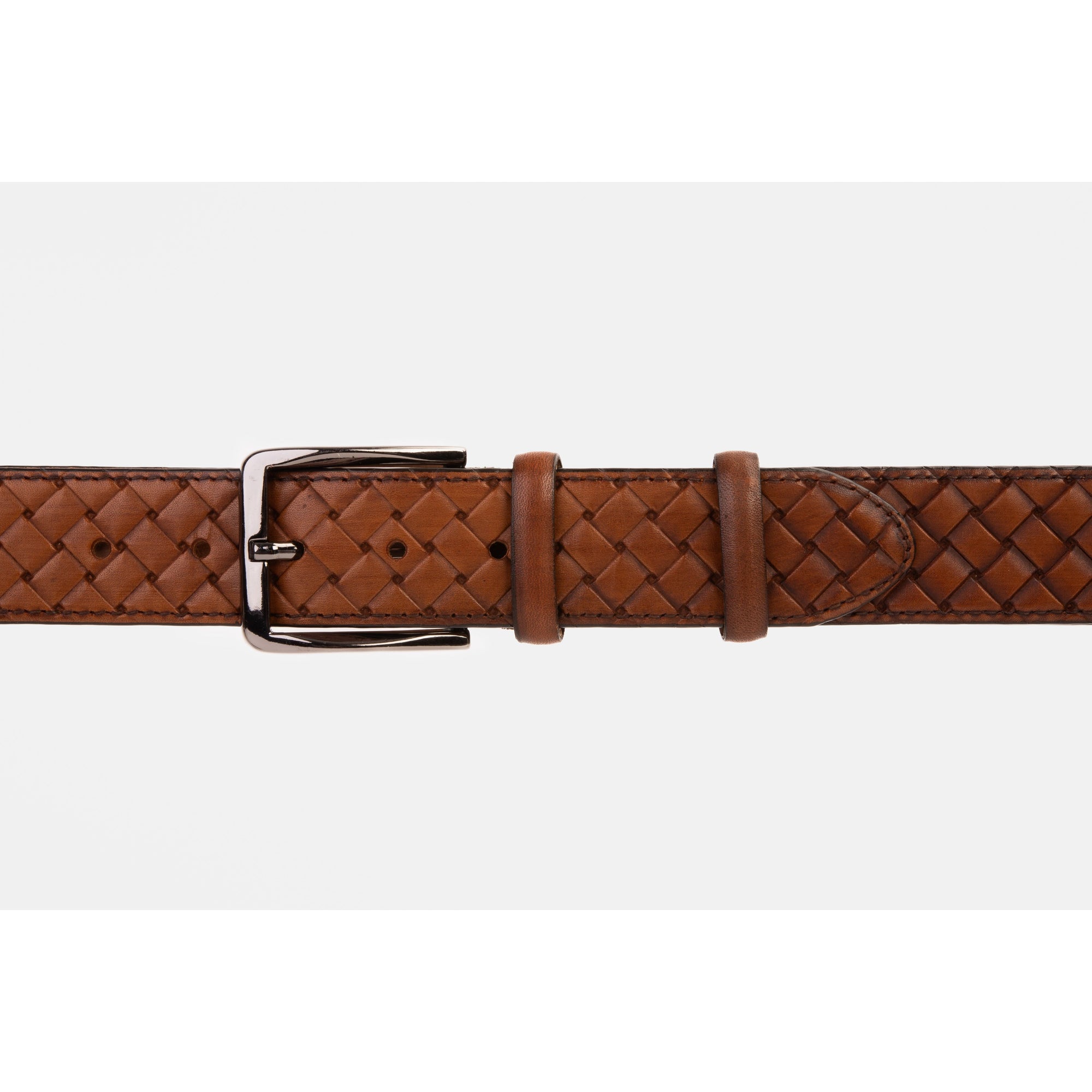 The Turan Brown Handwoven Leather Belt