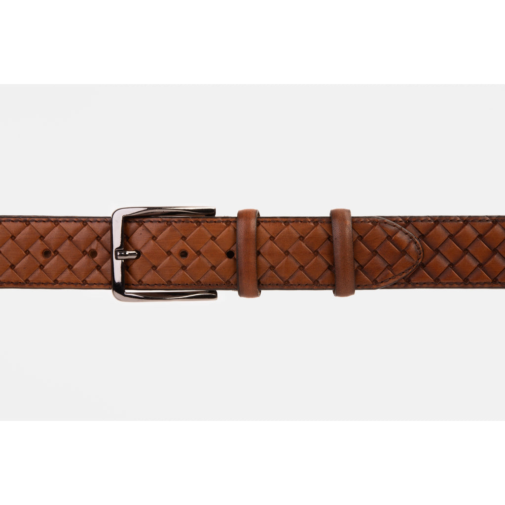 The Vatra Brown Woven Leather Belt