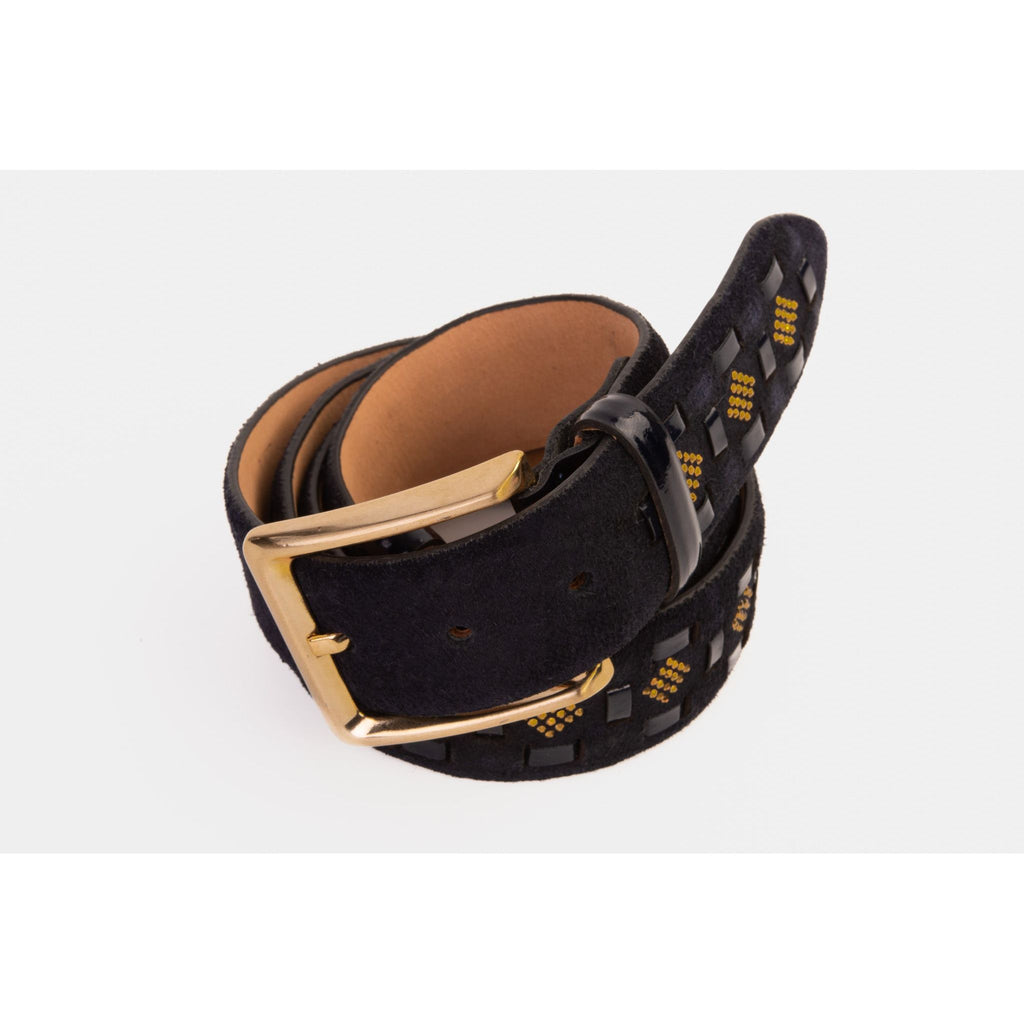 The Vicino Navy Leather Belt