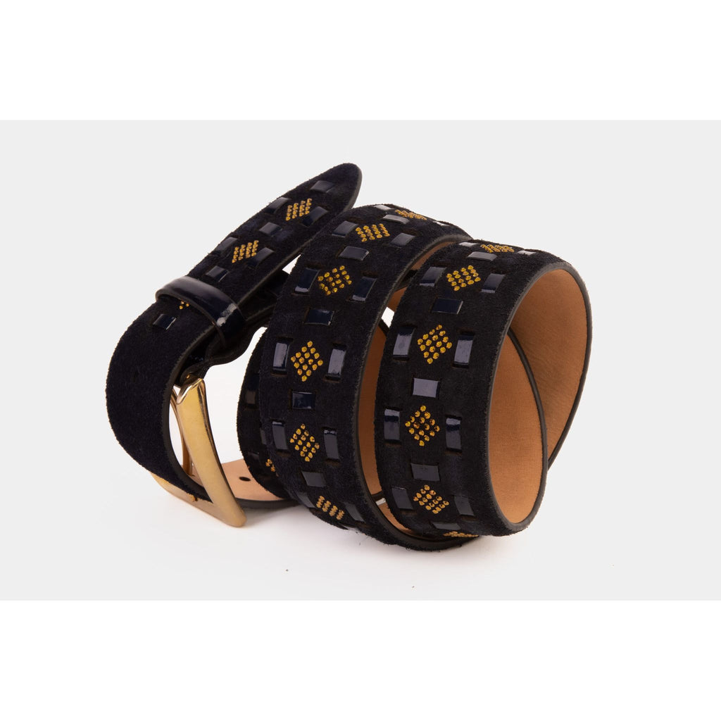 The Vicino Navy Leather Belt