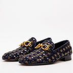 Vinci The Vicino Shoe Navy Blue Bit Dress Loafer Men Shoes