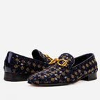 Vinci The Vicino Shoe Navy Blue Bit Dress Loafer Men Shoes