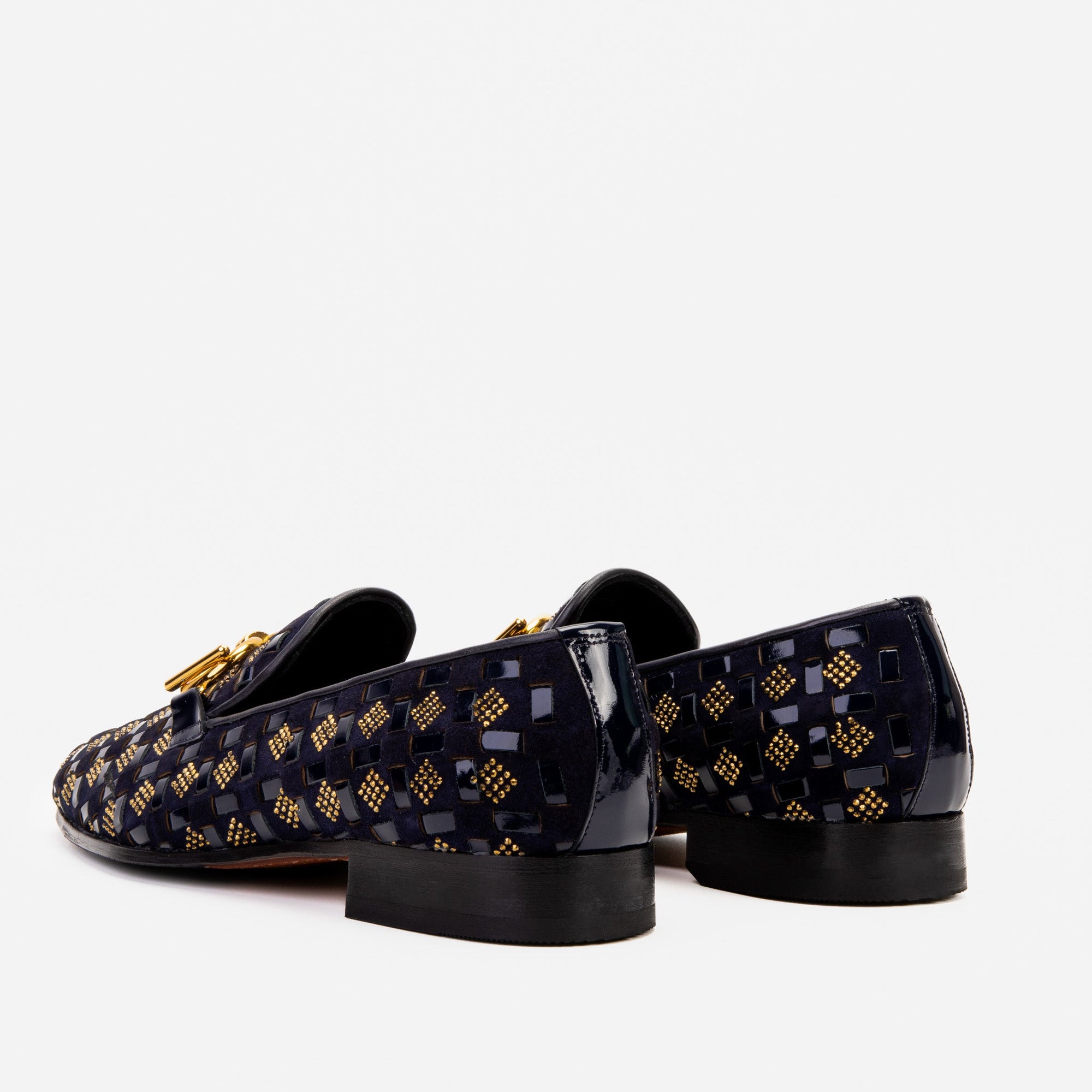 Vinci The Vicino Shoe Navy Blue Bit Dress Loafer Men Shoes