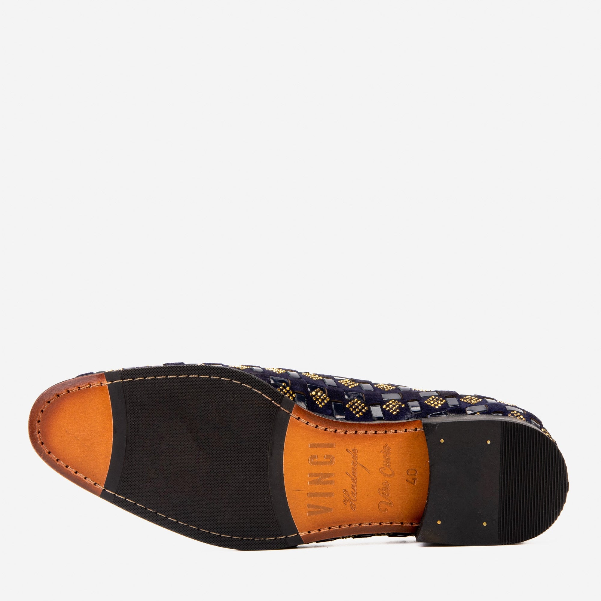 Vinci The Vicino Shoe Navy Blue Bit Dress Loafer Men Shoes