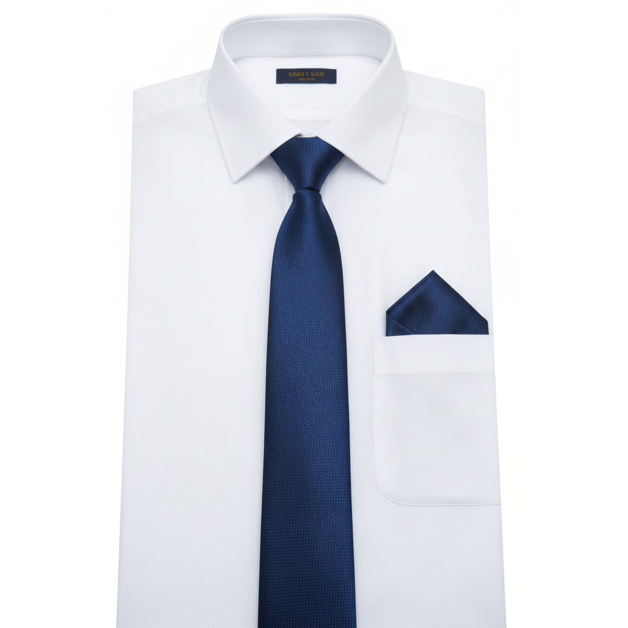 Mens Narrow Tie/Hankie Set Woven Vito Rofolo by J.Valintin VTR-113 Navy Blue