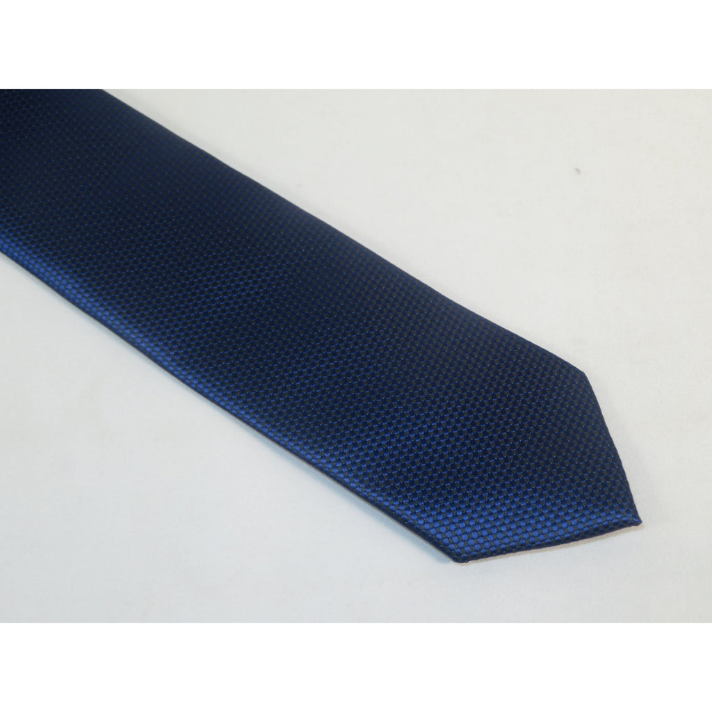 Mens Narrow Tie/Hankie Set Woven Vito Rofolo by J.Valintin VTR-113 Navy Blue