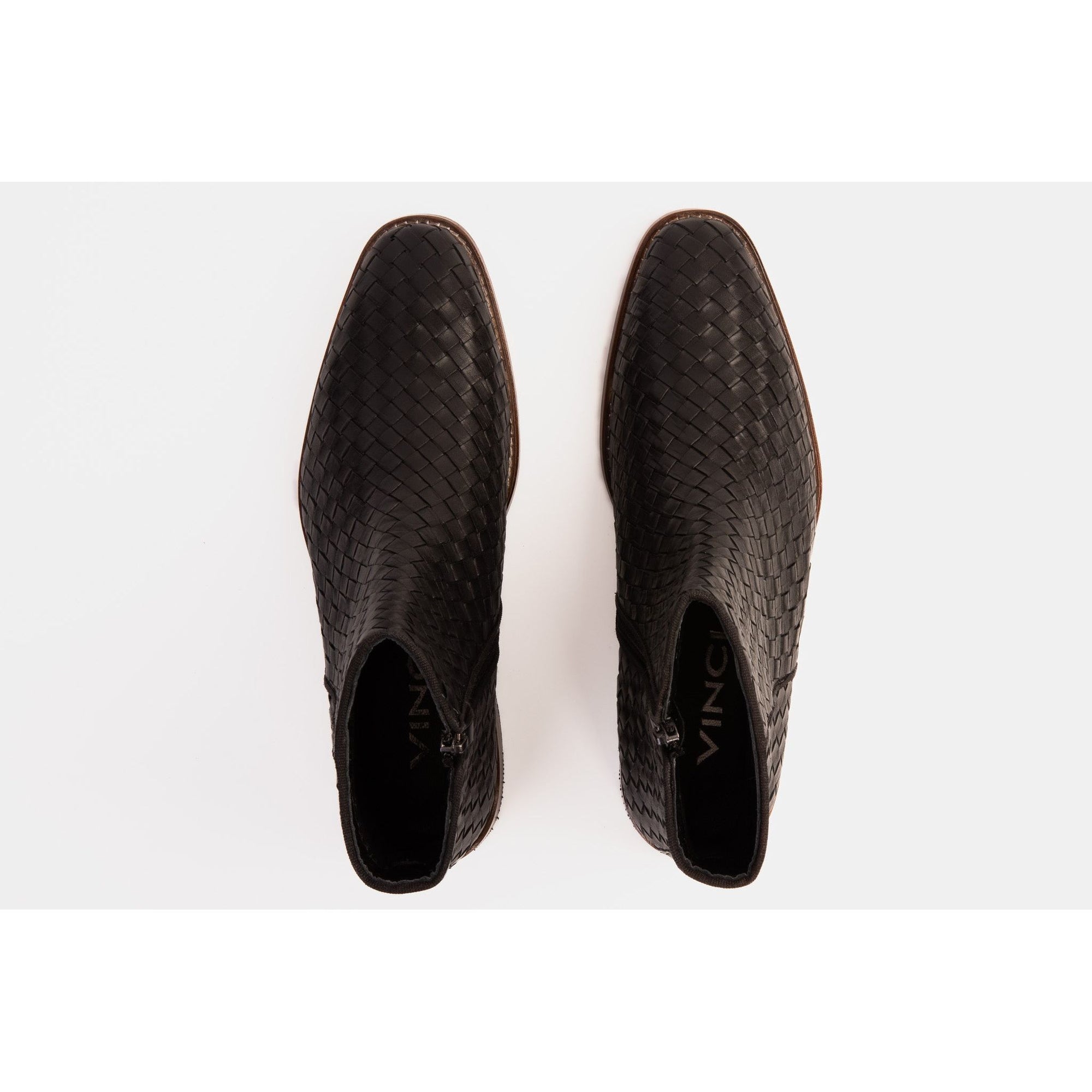 The Wellington Black Handwoven Leather Men Boot with a Zipper Final Sale!