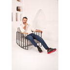 The Rialto Black & Red Patent Leather Men Sneaker