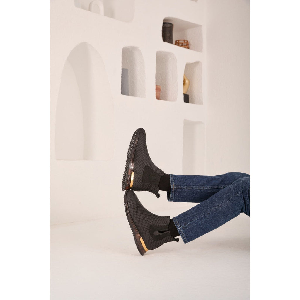 Vinci The Panther Black Leather Men Chelsea Boot