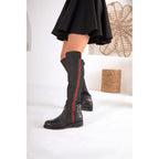 The Gallant Black Leather Knee-High Boot