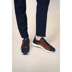 The Caesars Navy & Tan Leather Men Sneaker