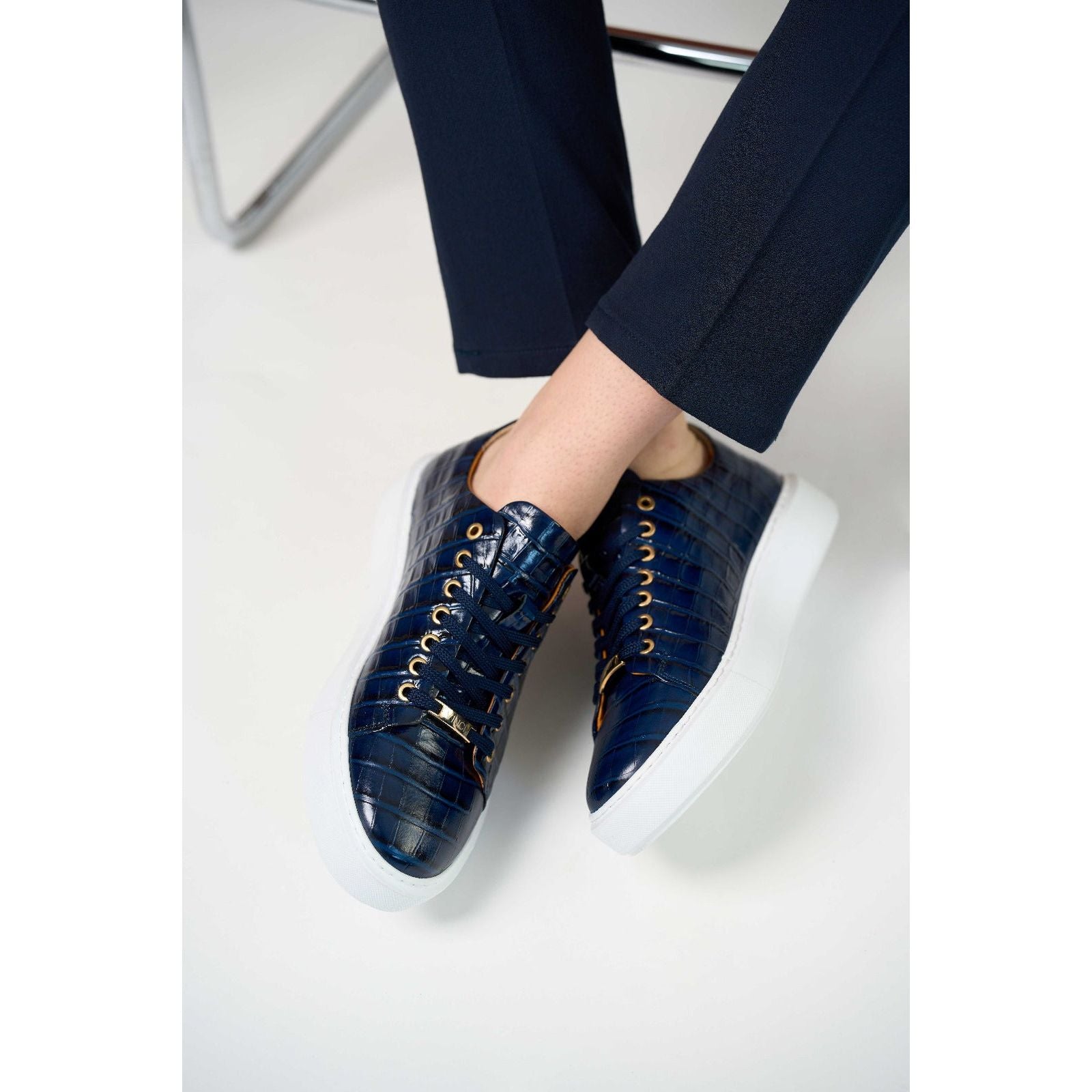 The Dublin Blue Leather Men Sneaker